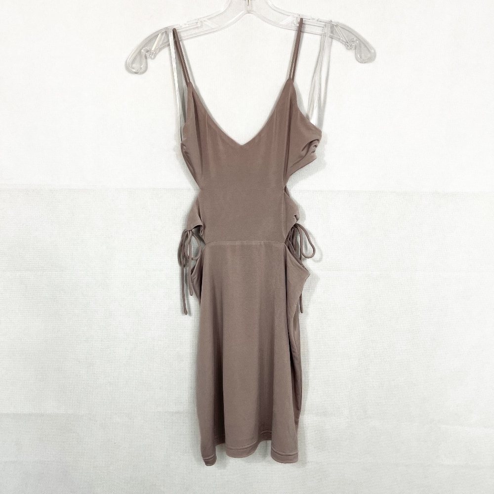 Revolve Superdown Purple Gray Bodycon Side Cut Tie Mini Club Party Dress - XS